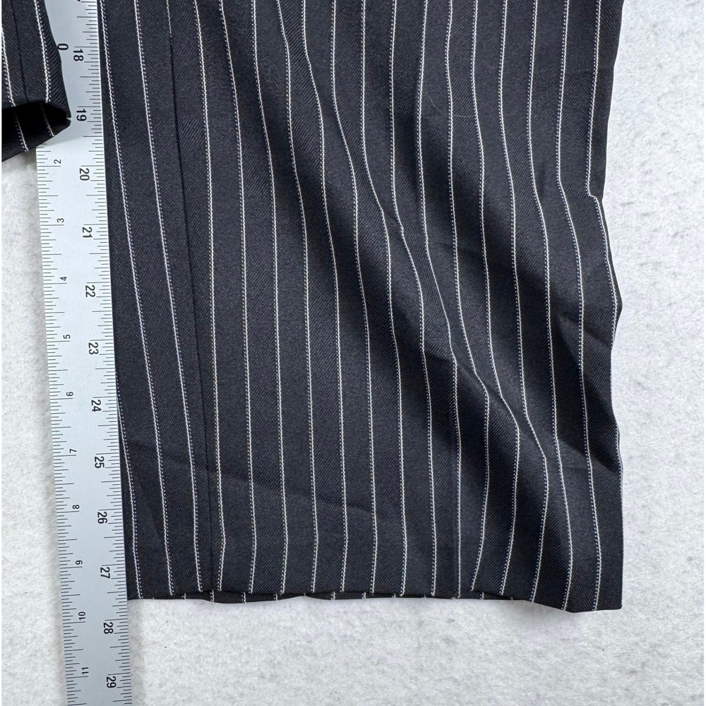 Allison Daley Womens 20W Pinstripe Elastic Waist Straight Leg Pants Black - Picture 3 of 8